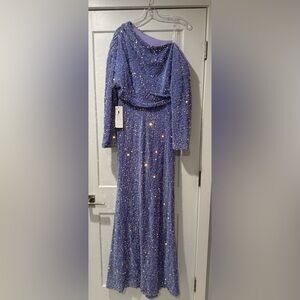 Elegant purple velvet sequin gown size 10